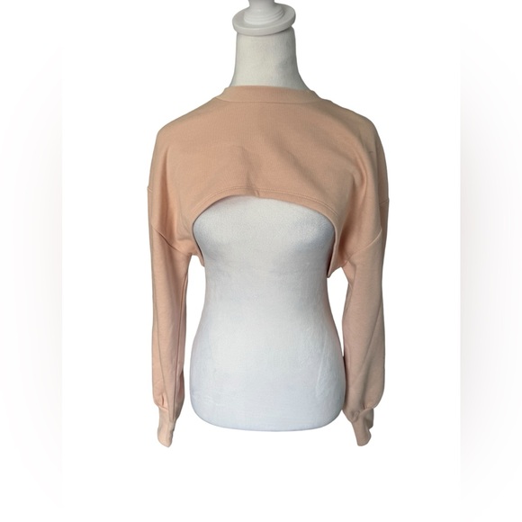 Zara Tops - Zara Cropped Sweatshirt Athleisure Pilates Yoga Arm Warmer Crewneck Streetwear